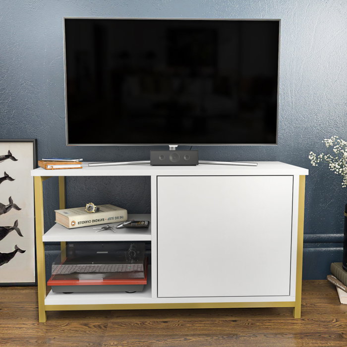 Hanah Home Soporte para TV Muskegon - Dorado, Blanco